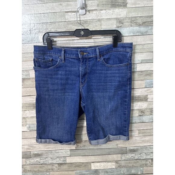 Women’s Levi’s Bremuda Shorts Dark Wash Size 32 - Picture 5 of 16